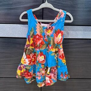 Peony 100% Cotton Vibrant Floral Tiered Tank